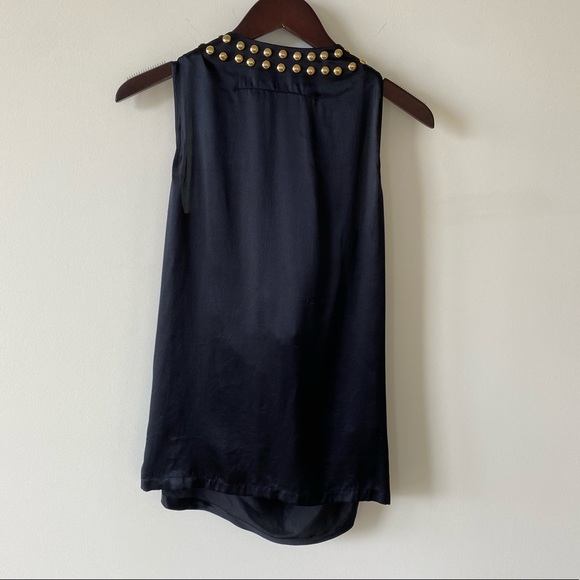 Givenchy Black Silk Gold detail top size 36 (4) - Picture 4 of 11